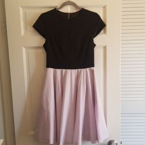 Ted Baker A-line dress. Black & lavender. Size 2.